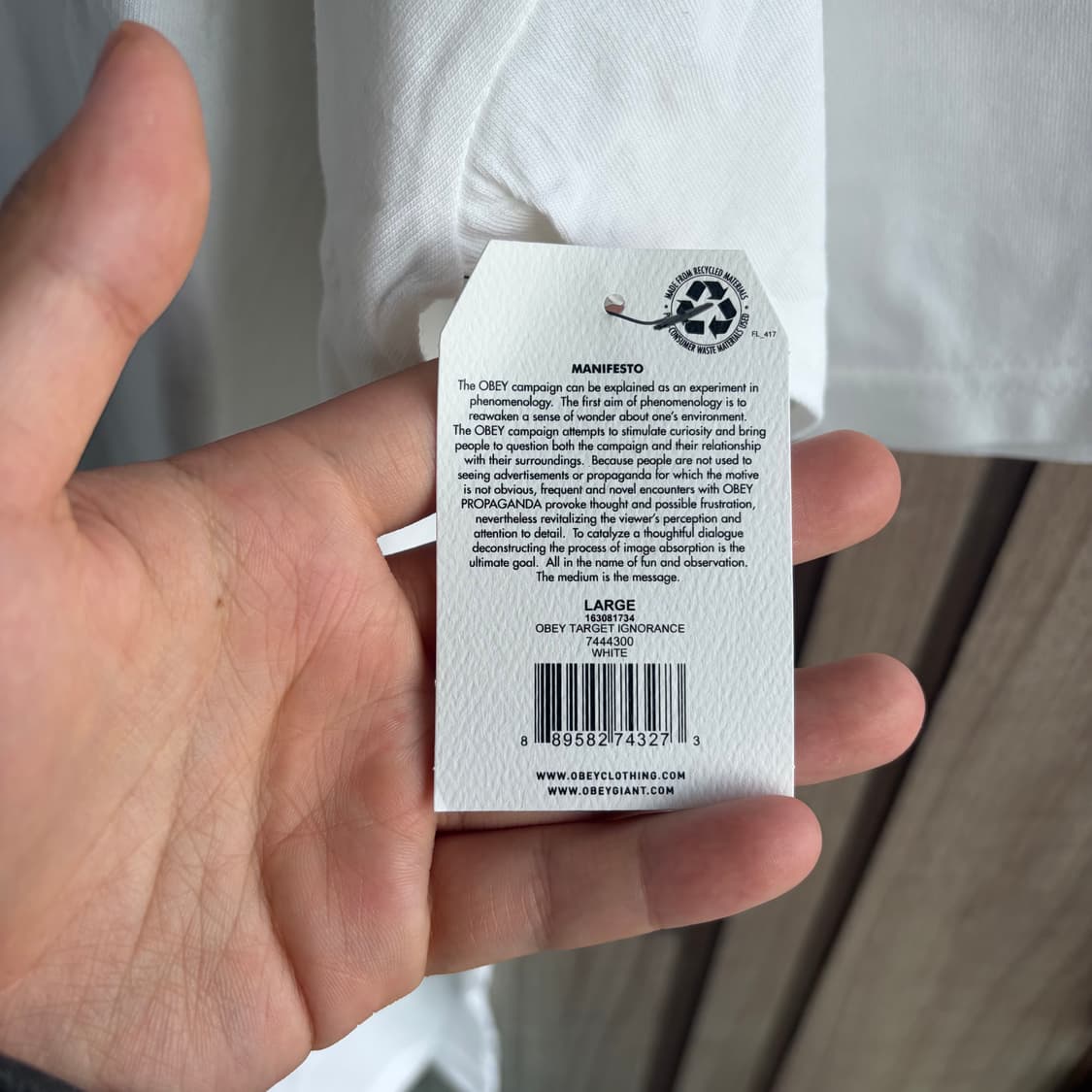 [새상품]오베이 타겟 이그러넌스 로고 반팔티셔츠 화이트 L,XL 상품이미지3