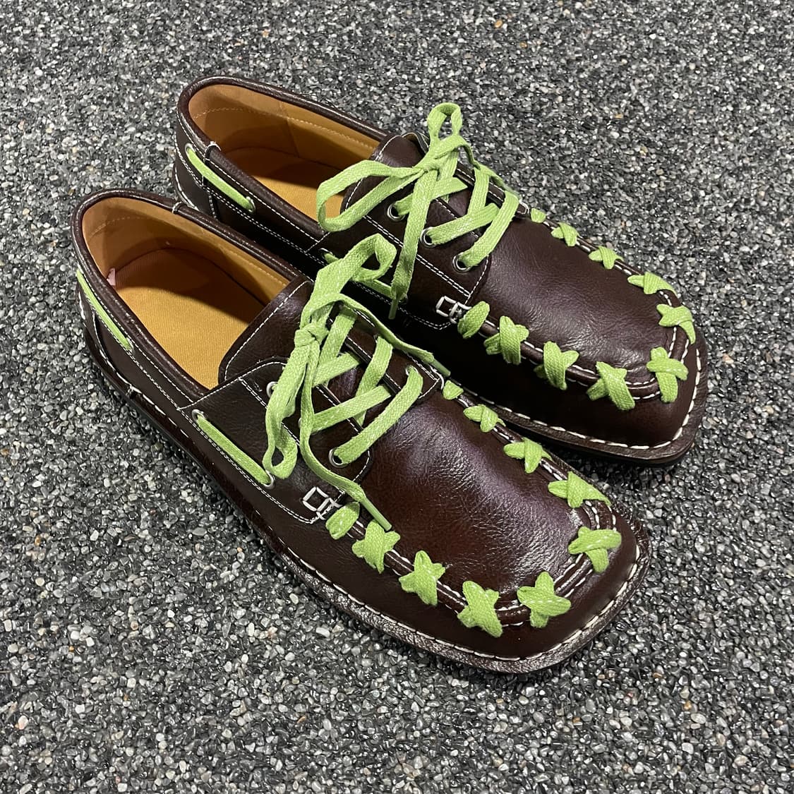 빈티지 캠퍼 에키 레이스업 브라운 레더 로퍼 B3687 상품이미지2