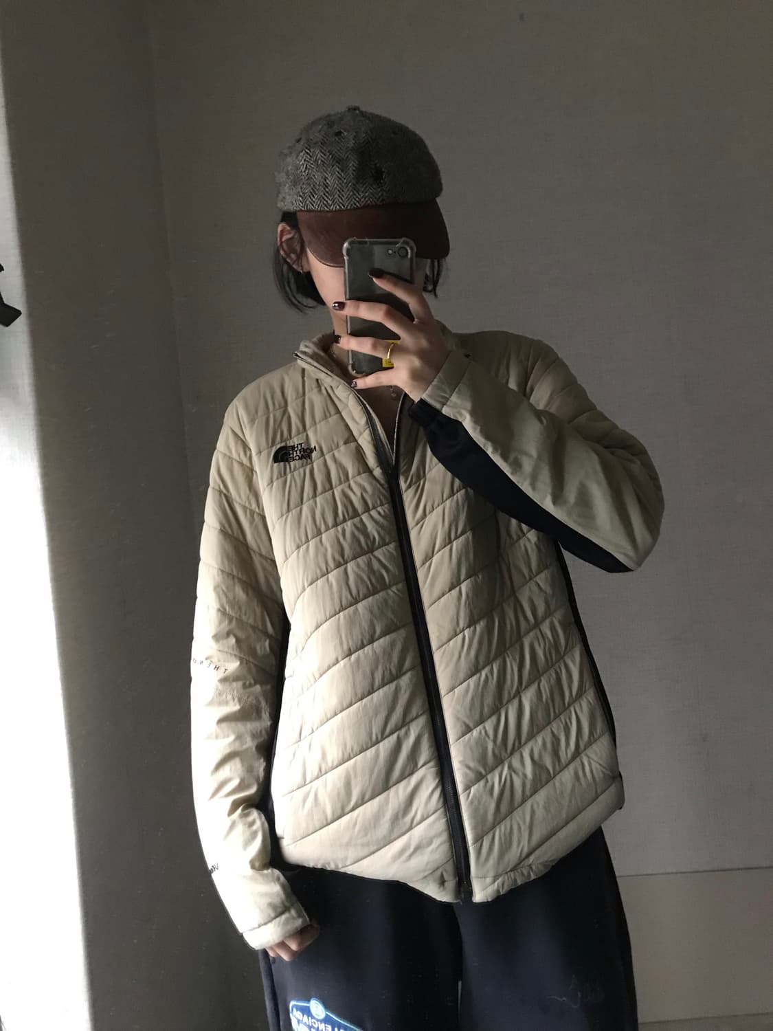 노페 베이지 경량패딩 상품이미지5