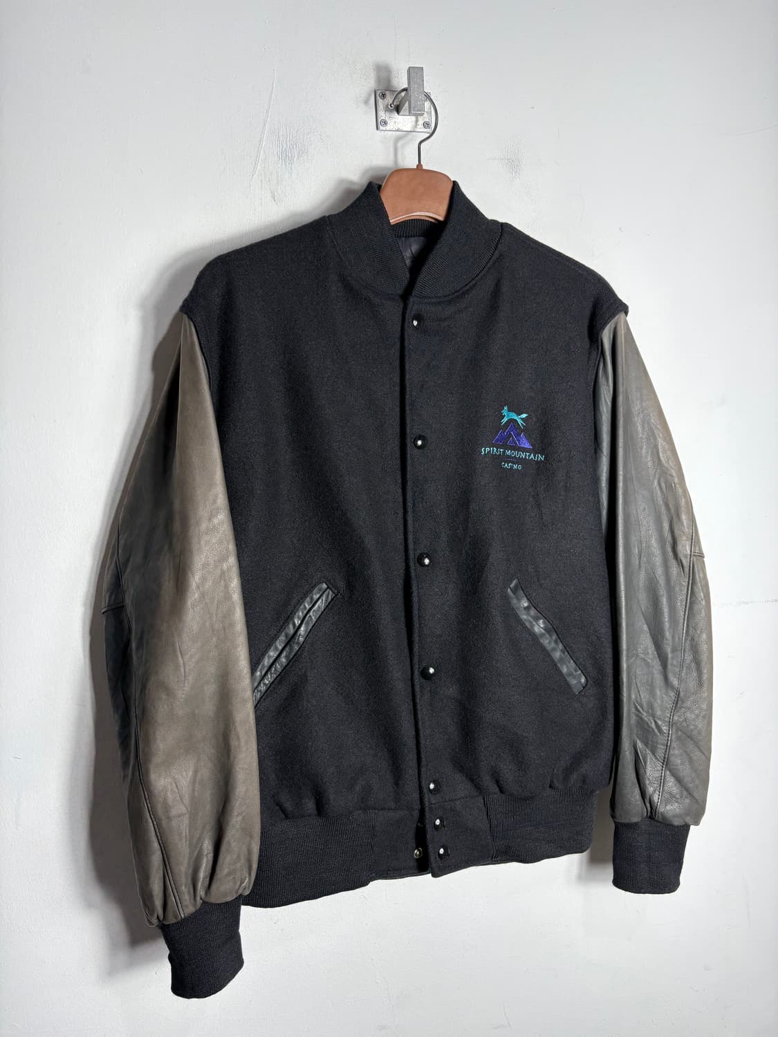 Holloway usa 홀로웨이 울 가죽 바시티 자켓 상품이미지1