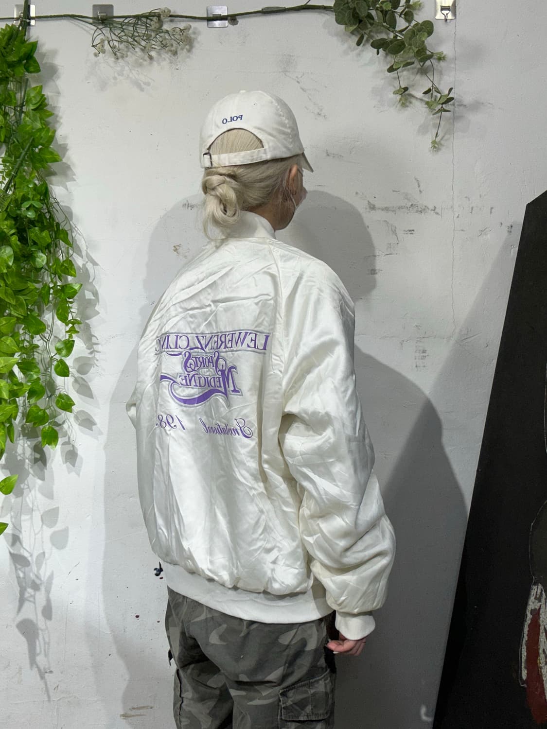 일본 빈티지 빅 로고 아이보리 자수 스카잔 항공 잠바 마원 ma-1 M 상품이미지3