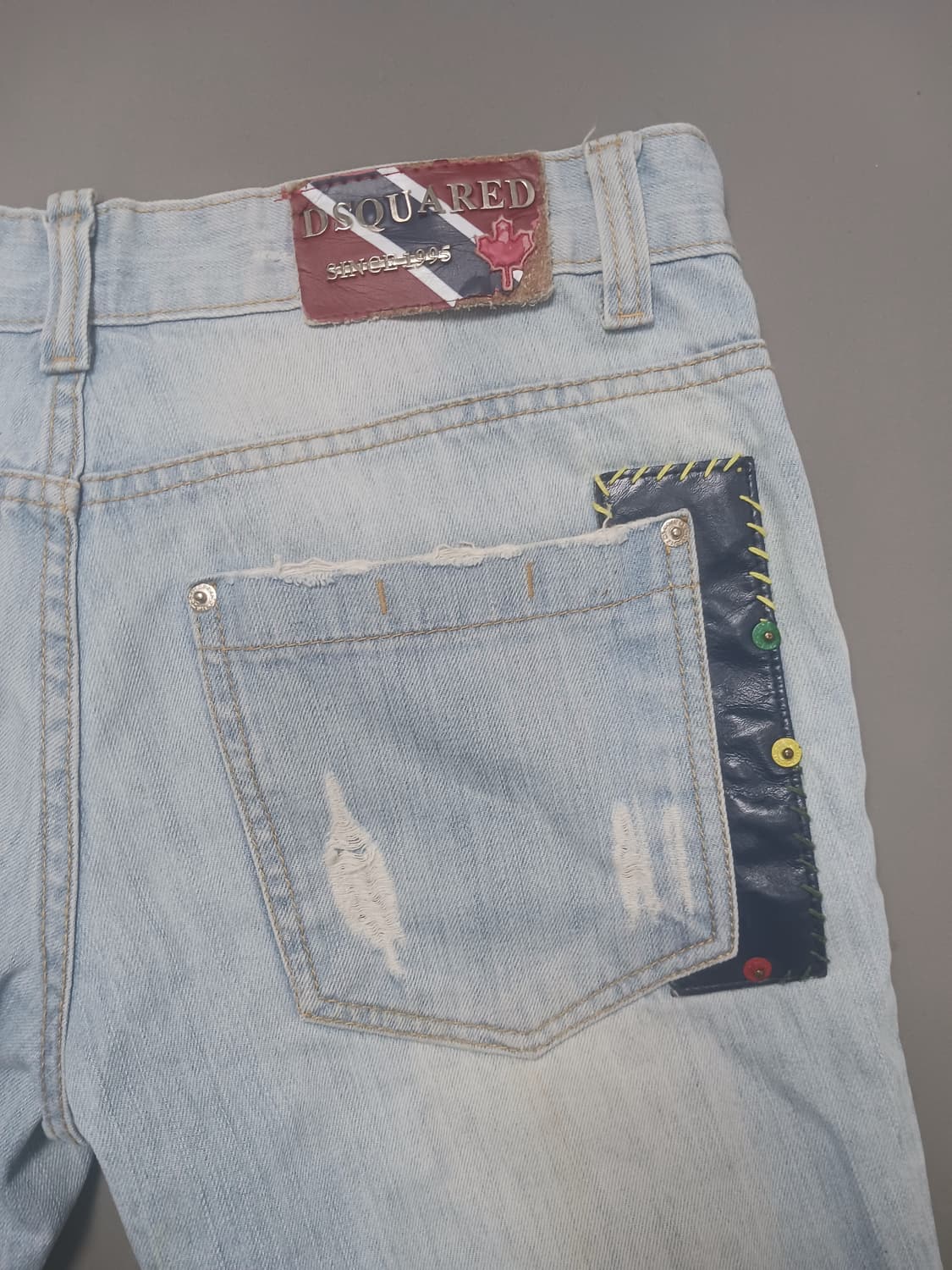 [34] 디스퀘어드2 연청 래더패치 슬림진 청바지 상품이미지9