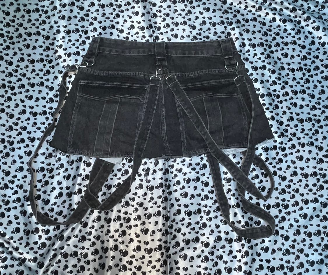 큐빈티지 펑크대장 고스로리 카고데님스커트 상품이미지2