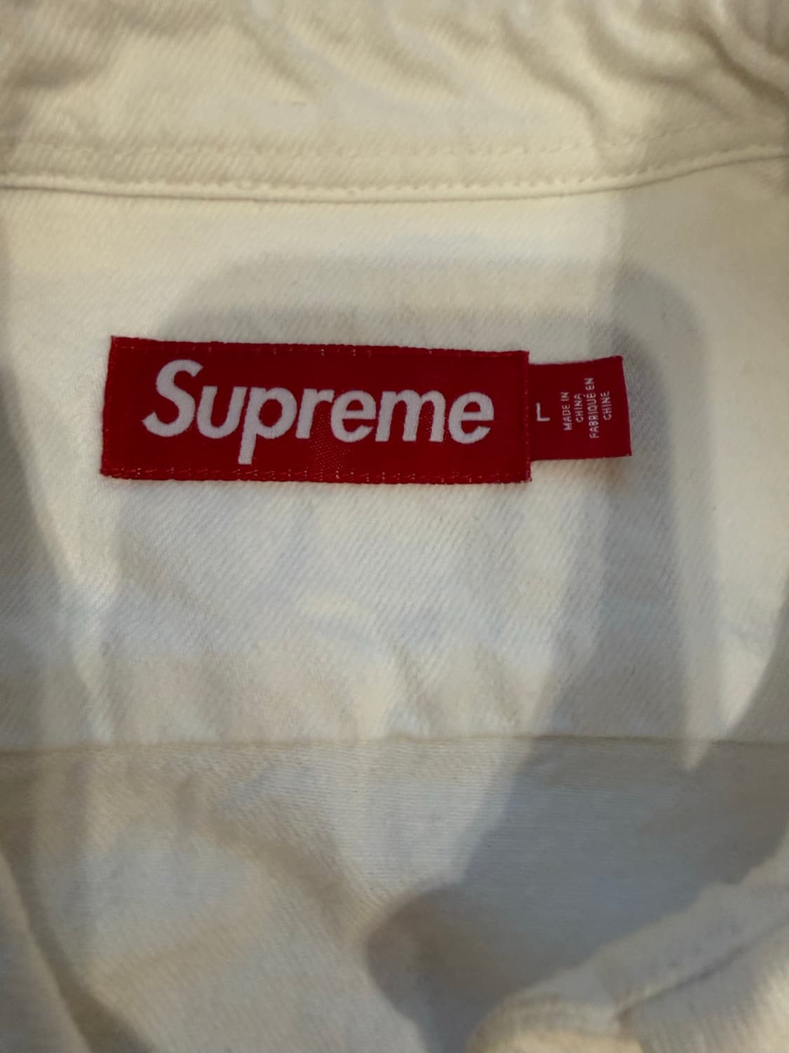 슈프림 화이트 데님 셔츠 L 상품이미지2