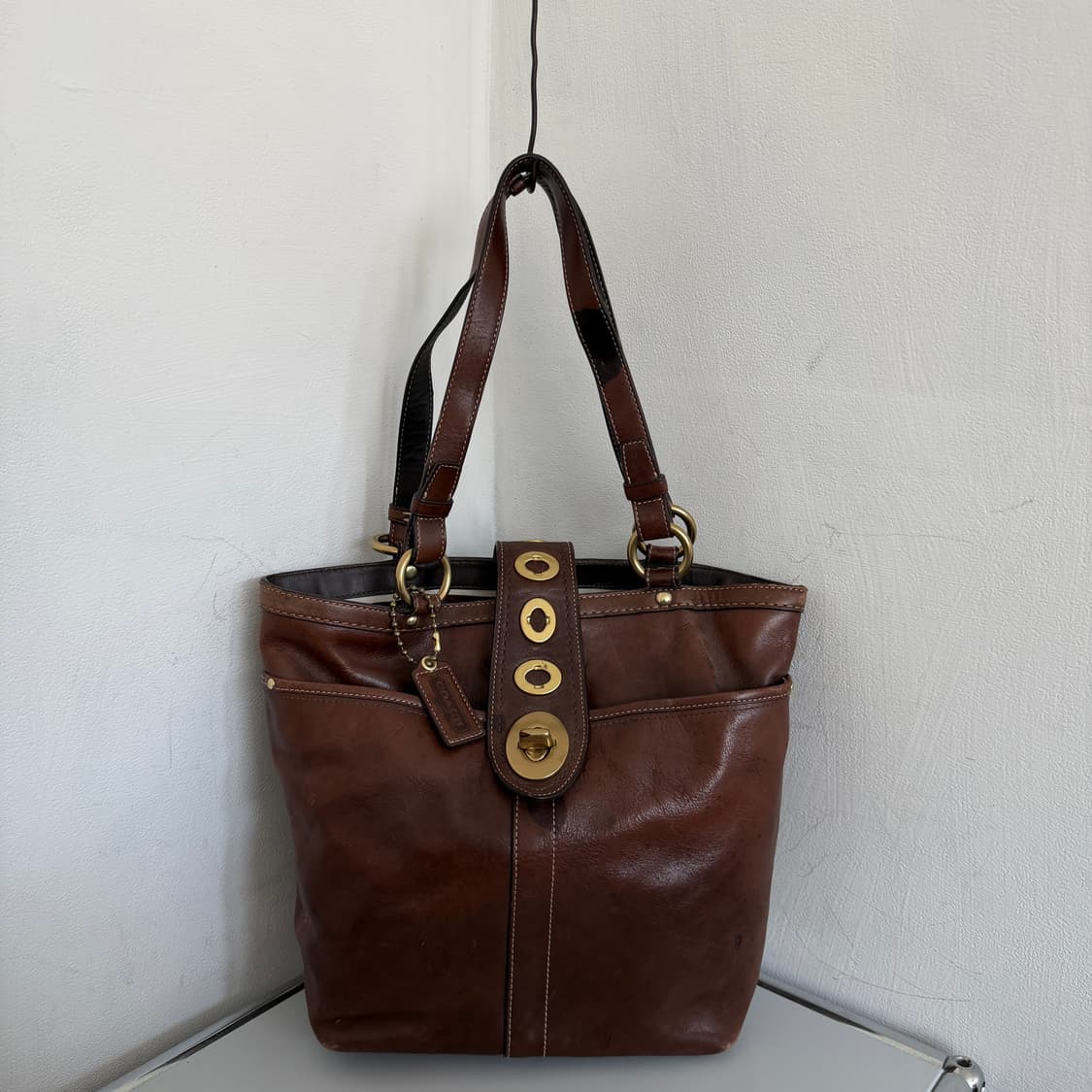 Rare) Vintage Coach leather shoulder bag 상품이미지1