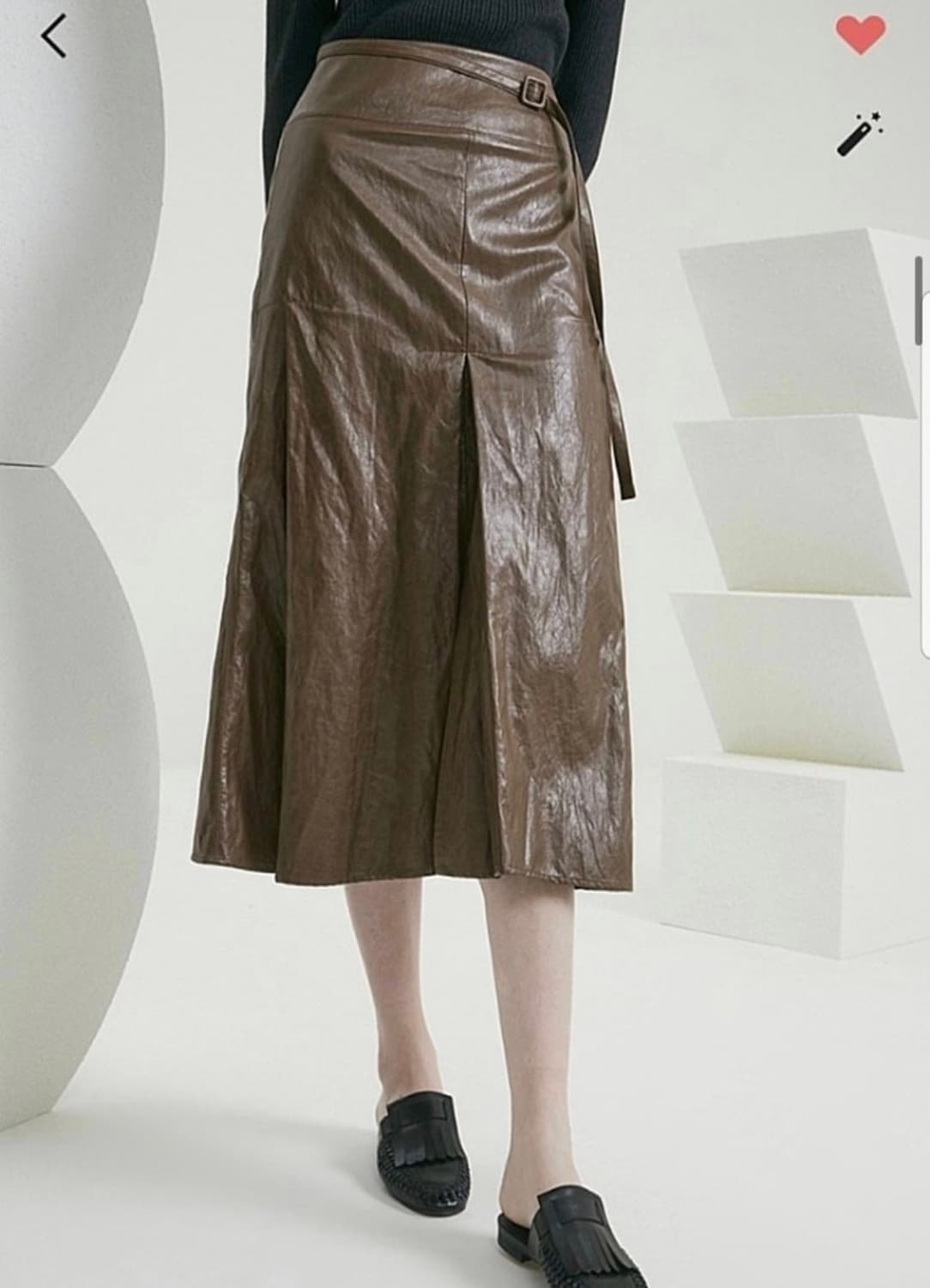 타임 플리츠 레더 스커트 호칭 64-94사이즈 상품이미지2