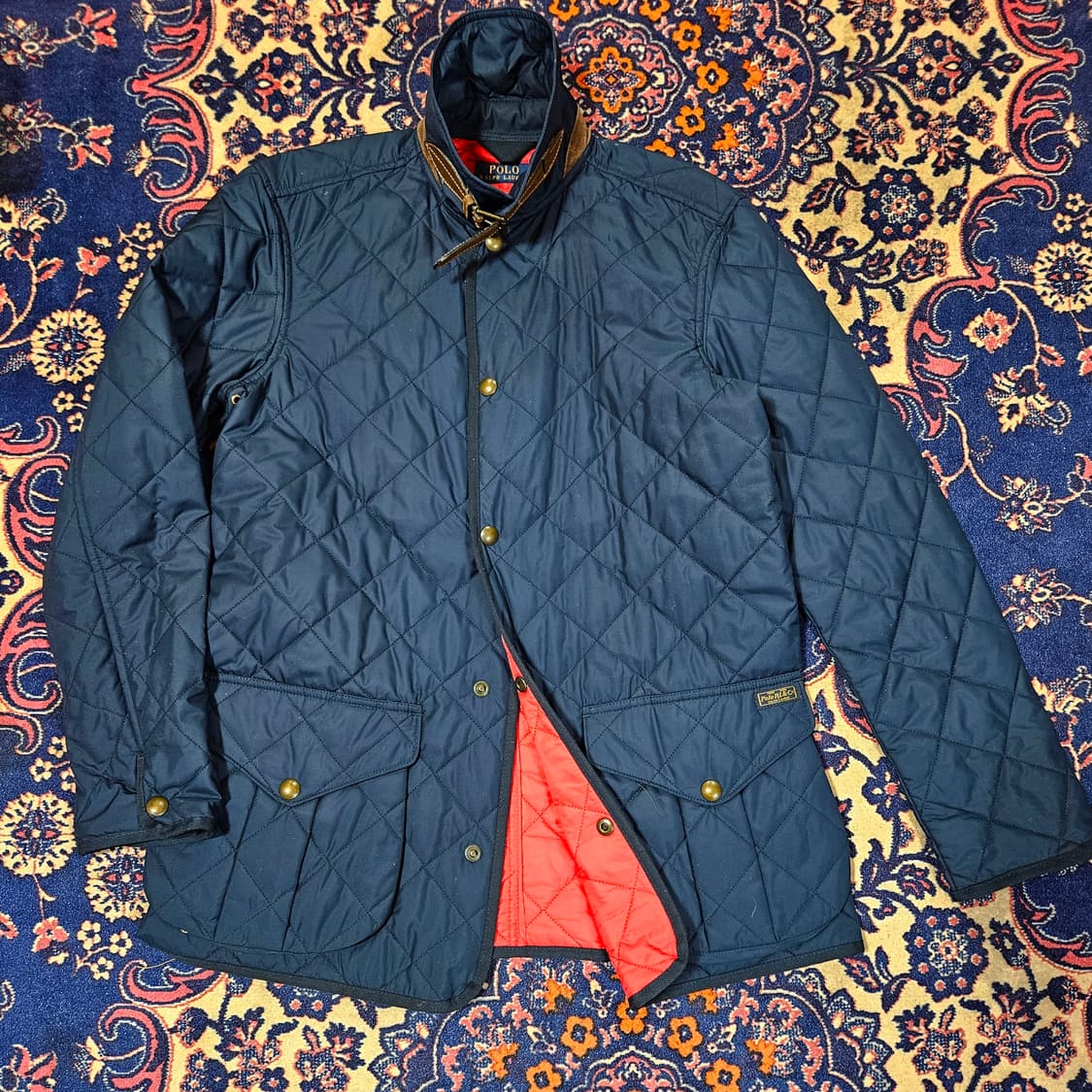 (매장)폴로랄프로렌 카라넥 가죽 스트렙 퀄팅 자켓 상품이미지1