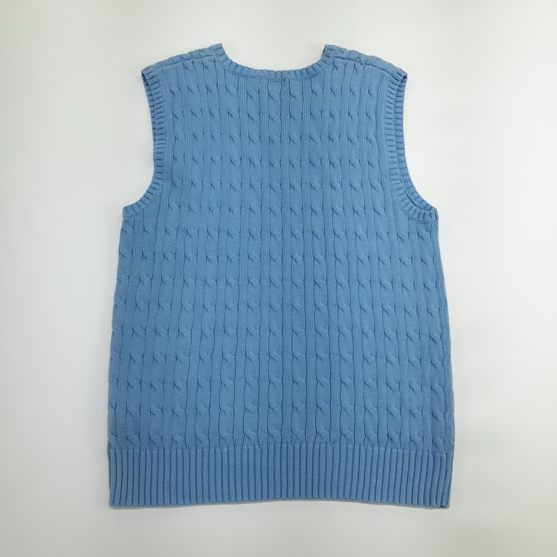 CN533 L-XL 폴로 랄프로렌 스카이블루 케이블 니트 조끼 베스트 상품이미지6