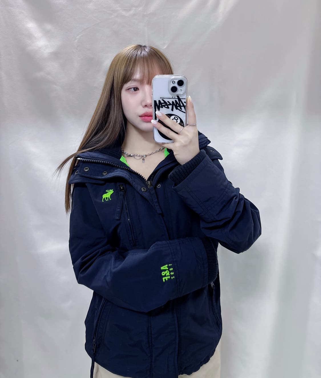 아베크롬비 다크네이비 자수로고 자켓  상품이미지1