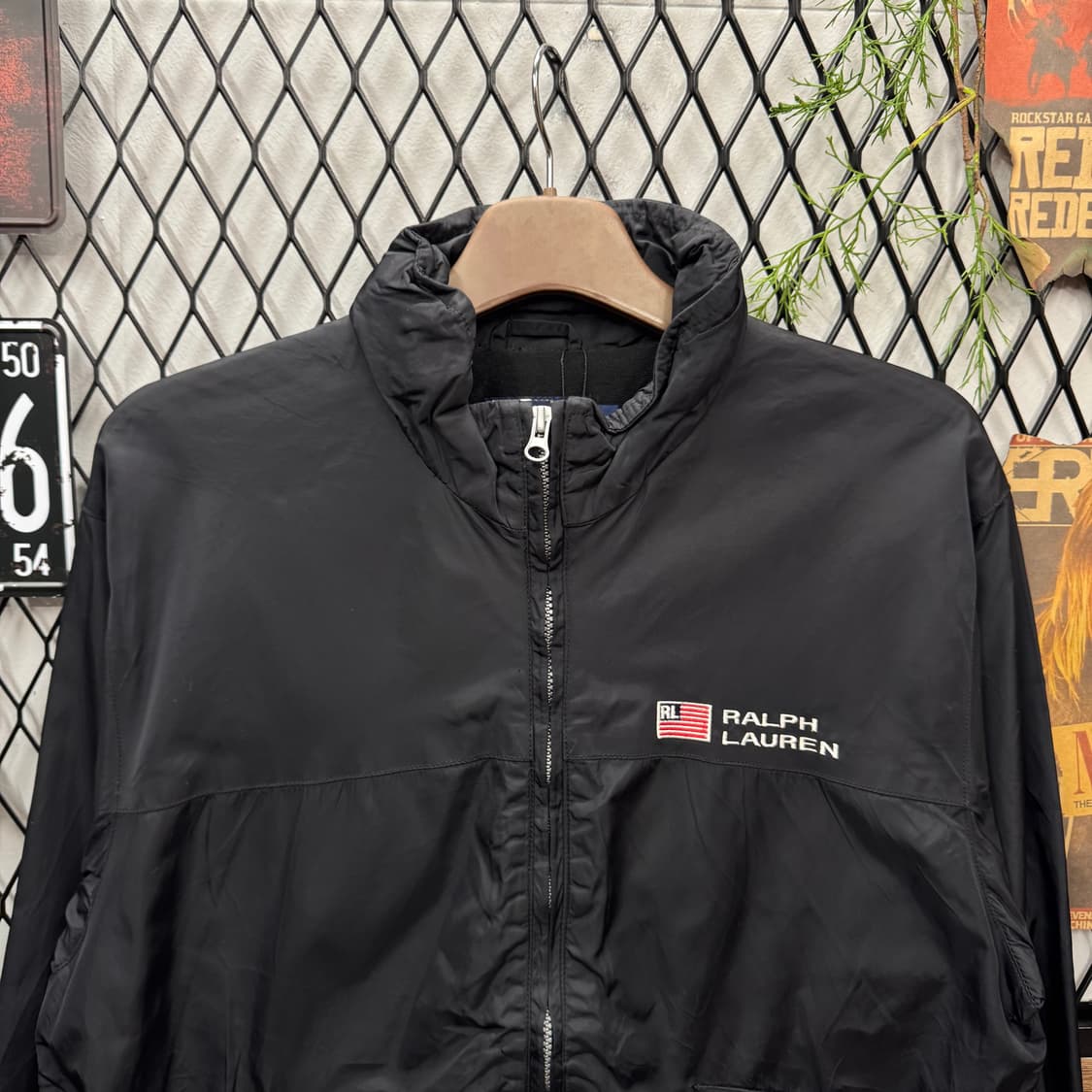 90s 폴로 랄프로렌 바람막이 플래그 로고 포인트 블랙 상품이미지3