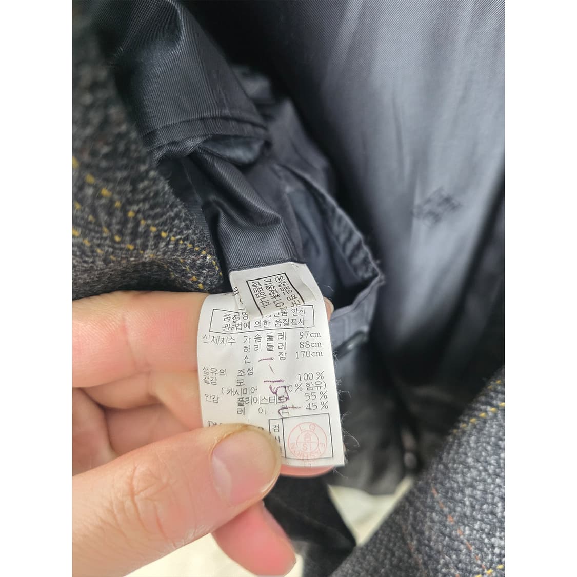 택포// 닥스 캐시미어 헤링본 블레이저 L 상품이미지3