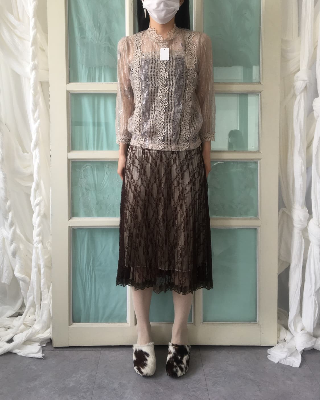 Lace see throngh blouse 상품이미지1