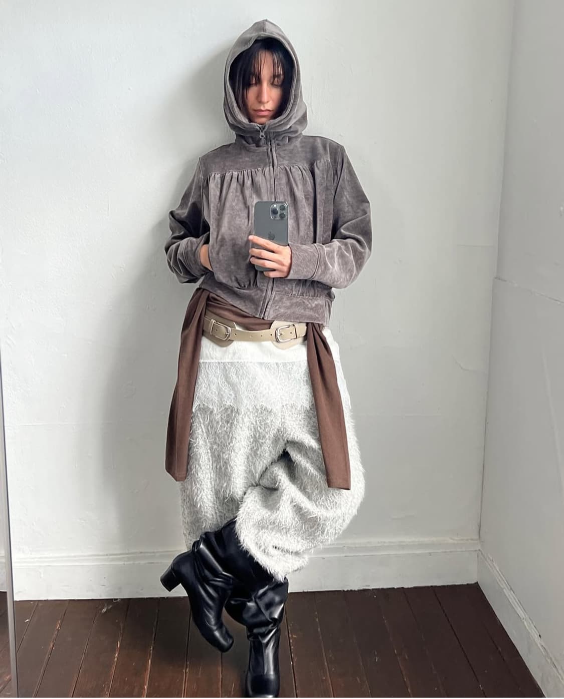 세릭 cerric 헤어리 와이드 팬츠 상품이미지4