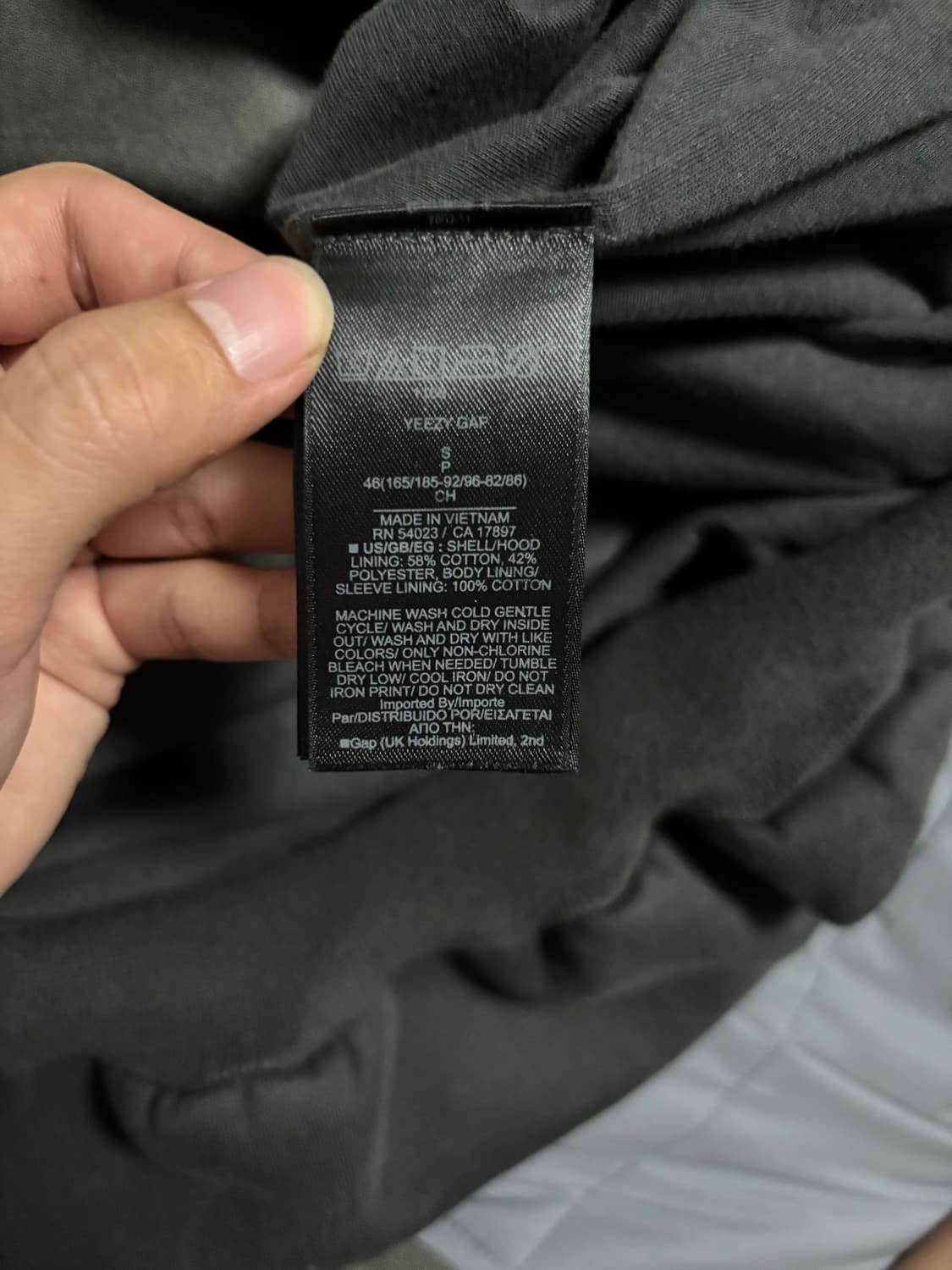 이지 갭 발렌시아가 도브 후드 S 블랙(워시드x) 베트남 상품이미지4