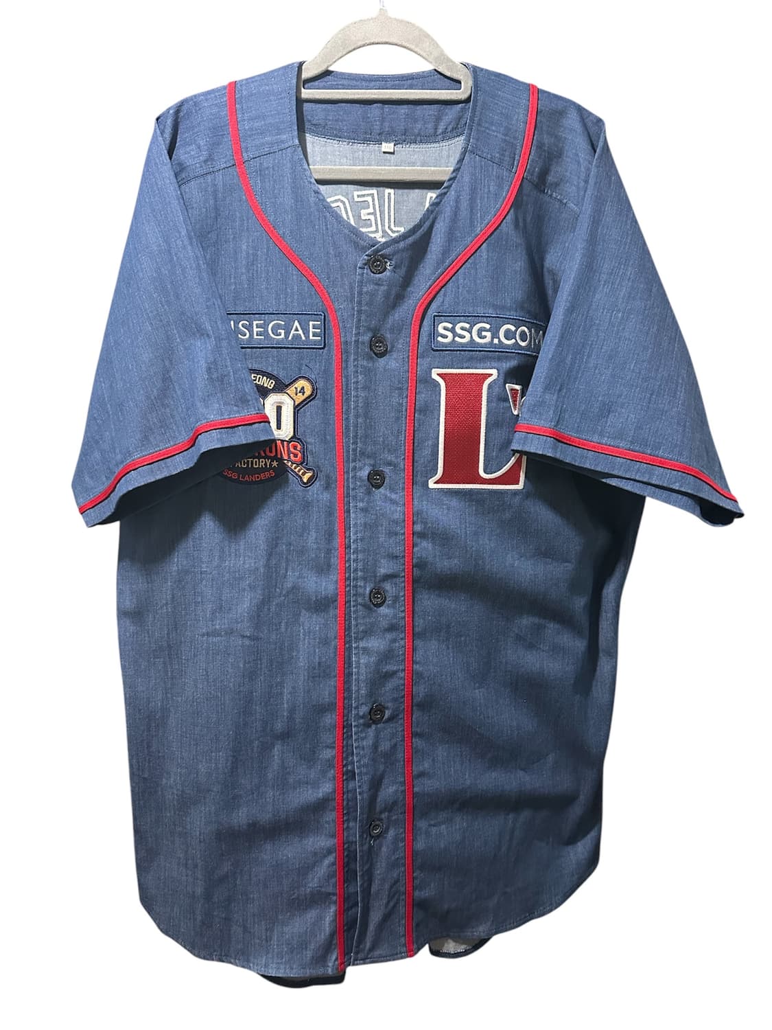 ssg랜더스 최정 400홈런 기념 데님 유니폼 110 상품이미지1