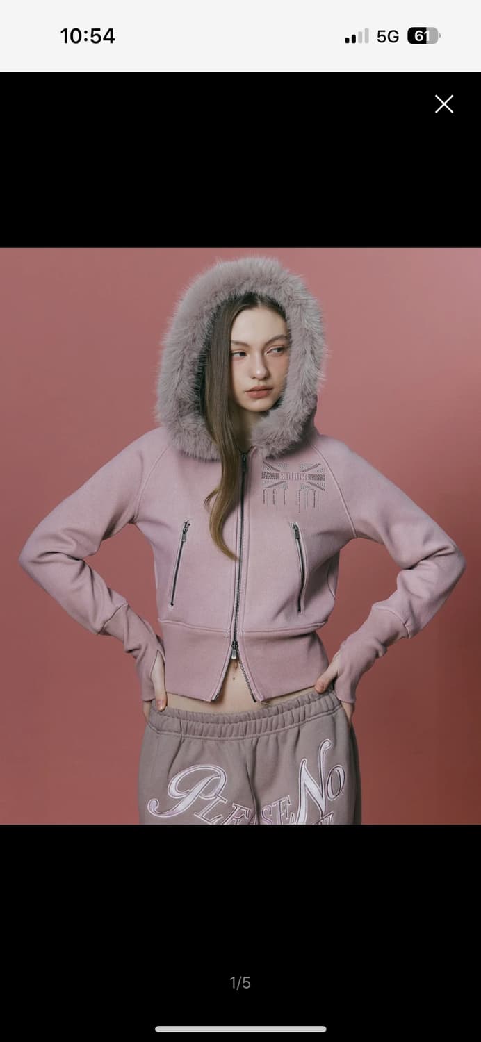 플노팔 후드집업 Becky Fur Hoodie Jacket (Pink) 상품이미지2