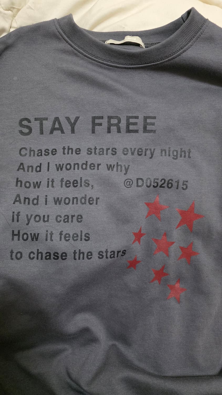 STAY FREE 프린팅 얇은 맨투맨 상품이미지1