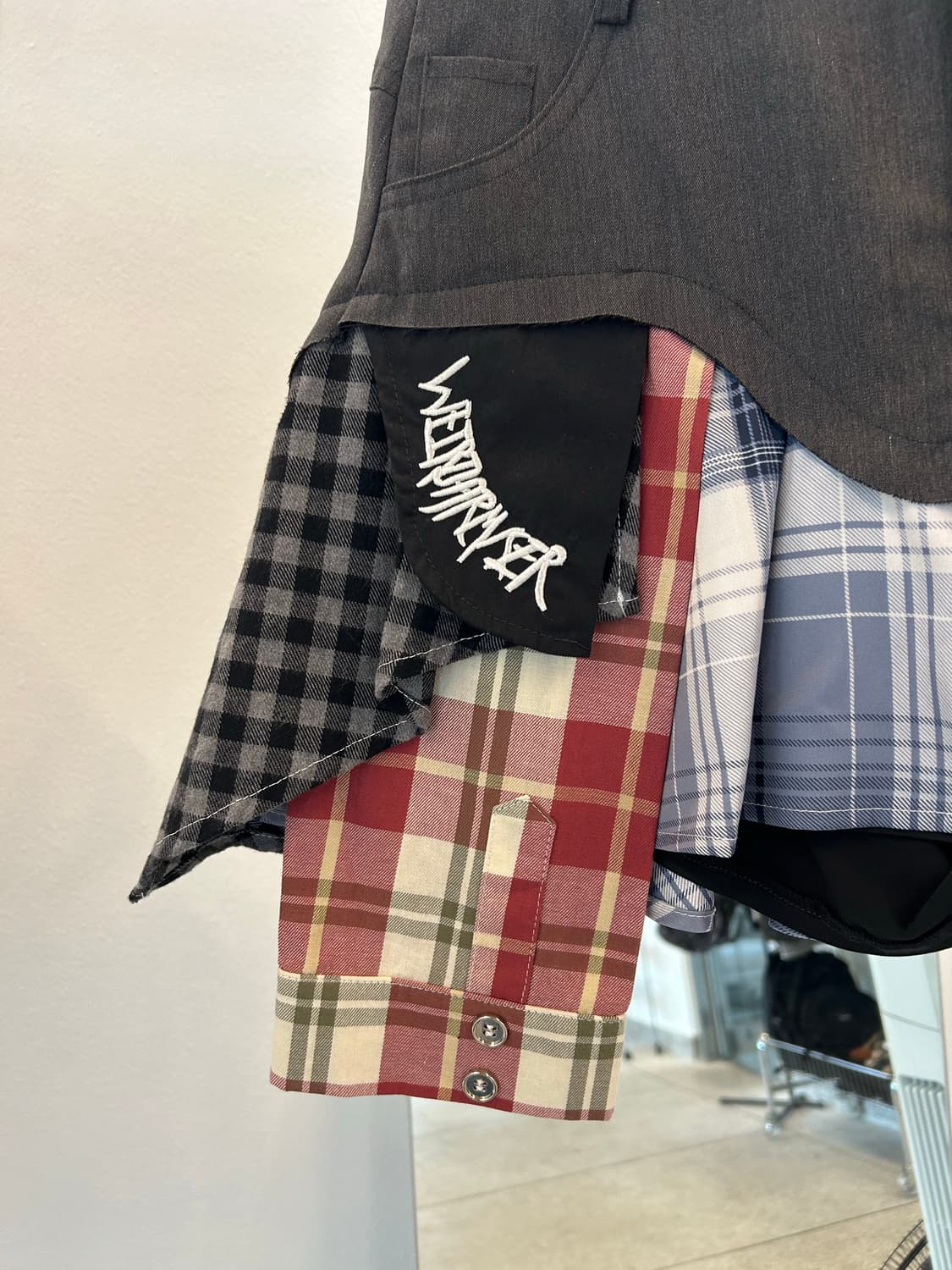 check shirt layered skirt 상품이미지3