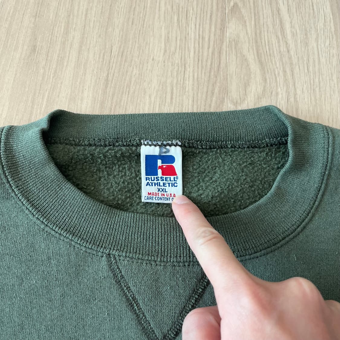 [2XL] 90s 빈티지 러셀 스웻셔츠 맨투맨 올리브 상품이미지2