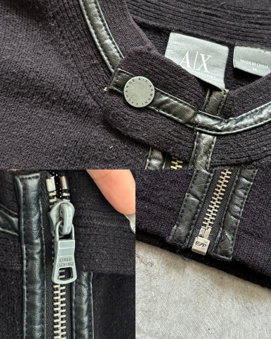 Armani Exchange 아르마니 익스체인지 블랙 니트 집업 상품이미지7