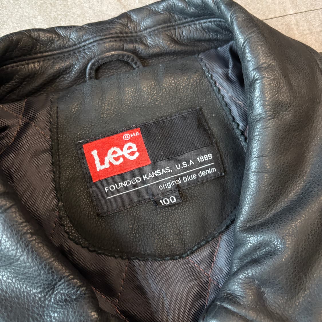 Lee 정품 블랙 소가죽 레더 가죽 자켓 상품이미지4