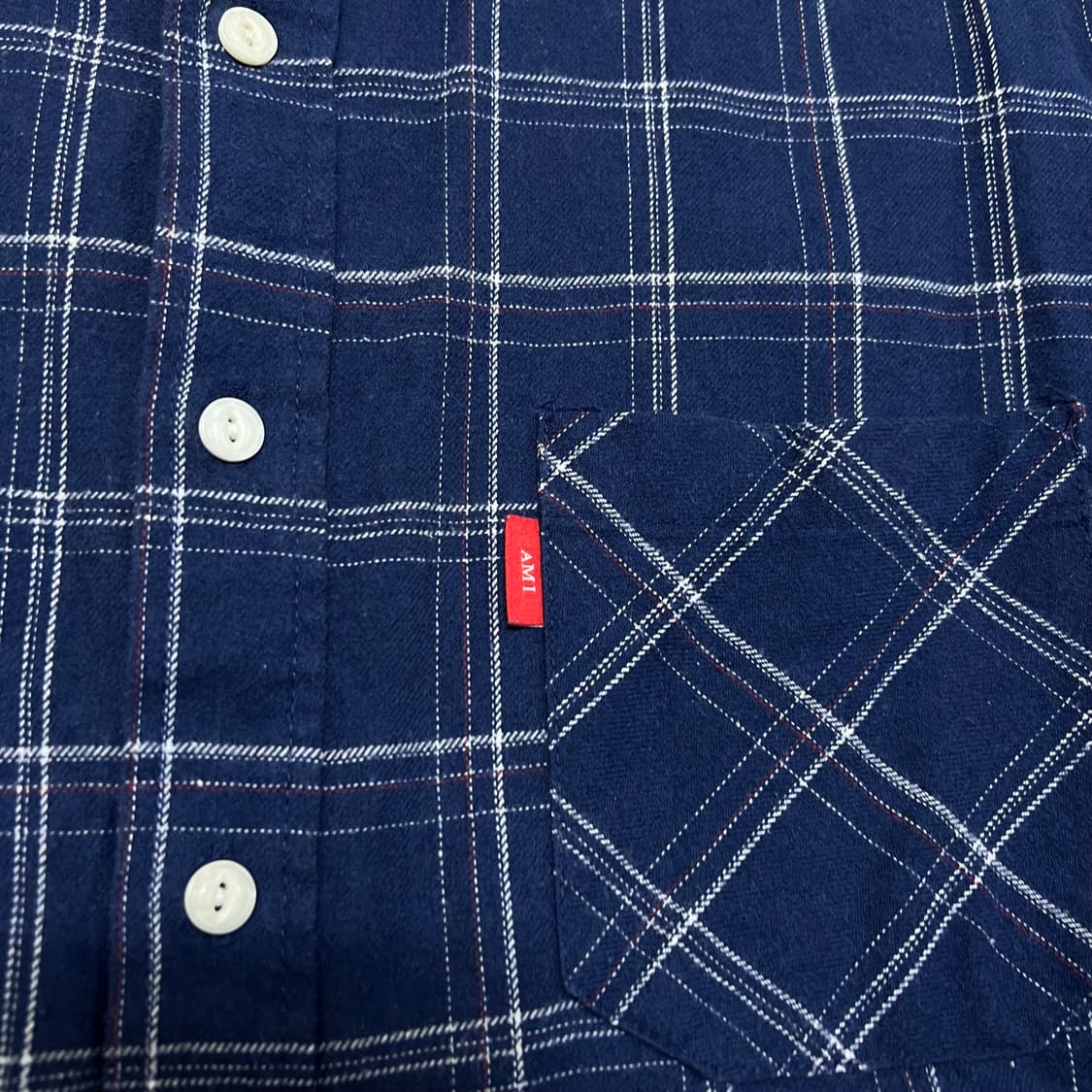 AMI 아이 앰 어 아미 포켓 긴팔 체크셔츠 [네이비] L/100 상품이미지4