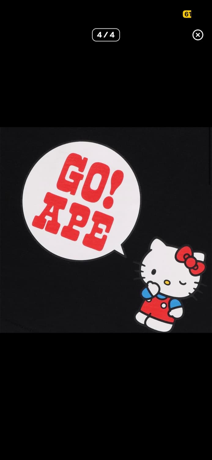 급처)베이프 헬로키티 콜리지 티셔츠반팔 bape 미스치프 코이세이오꼼데 상품이미지4