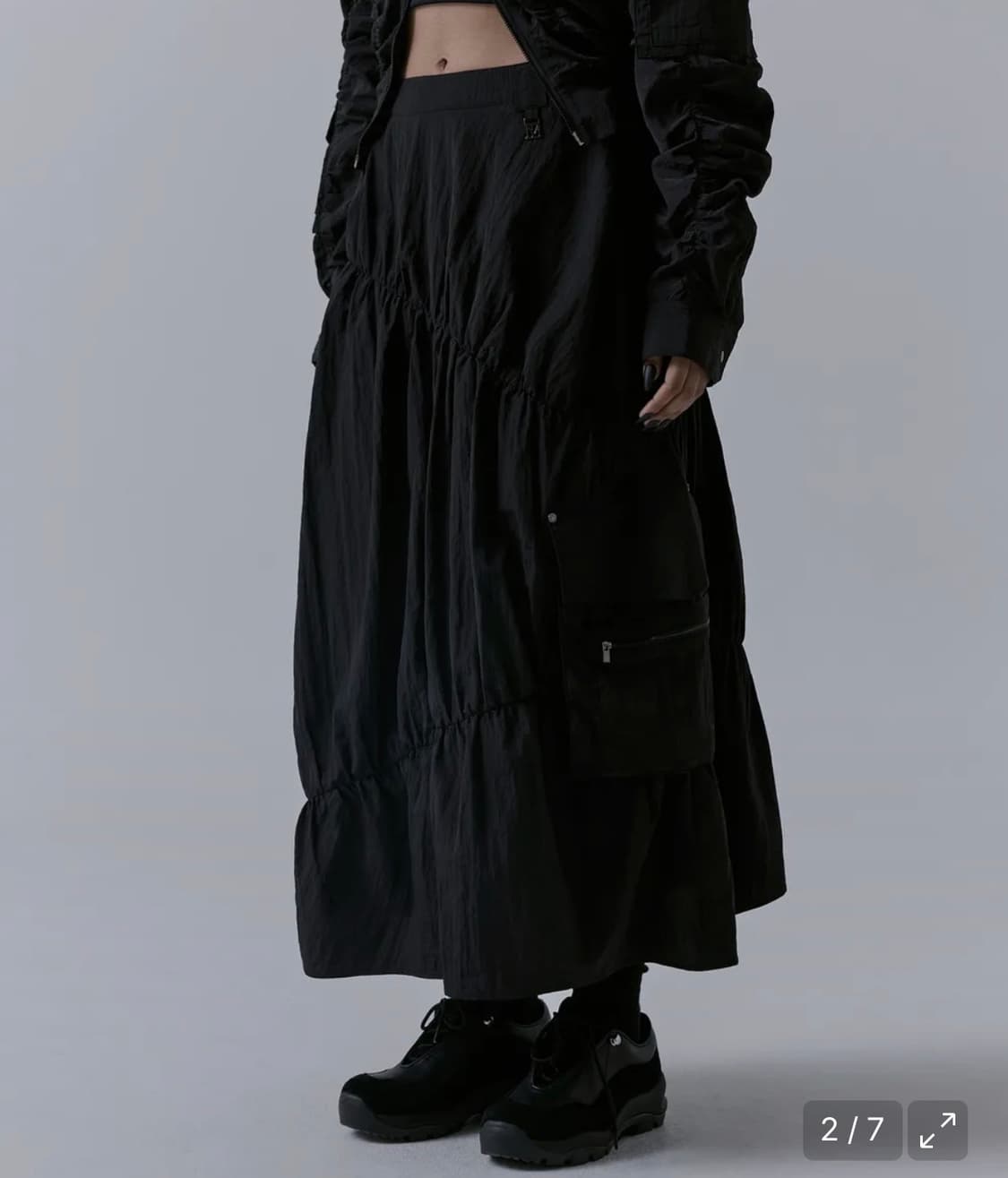 Nylon Cargo Shirring Set-up Skirt 상품이미지2