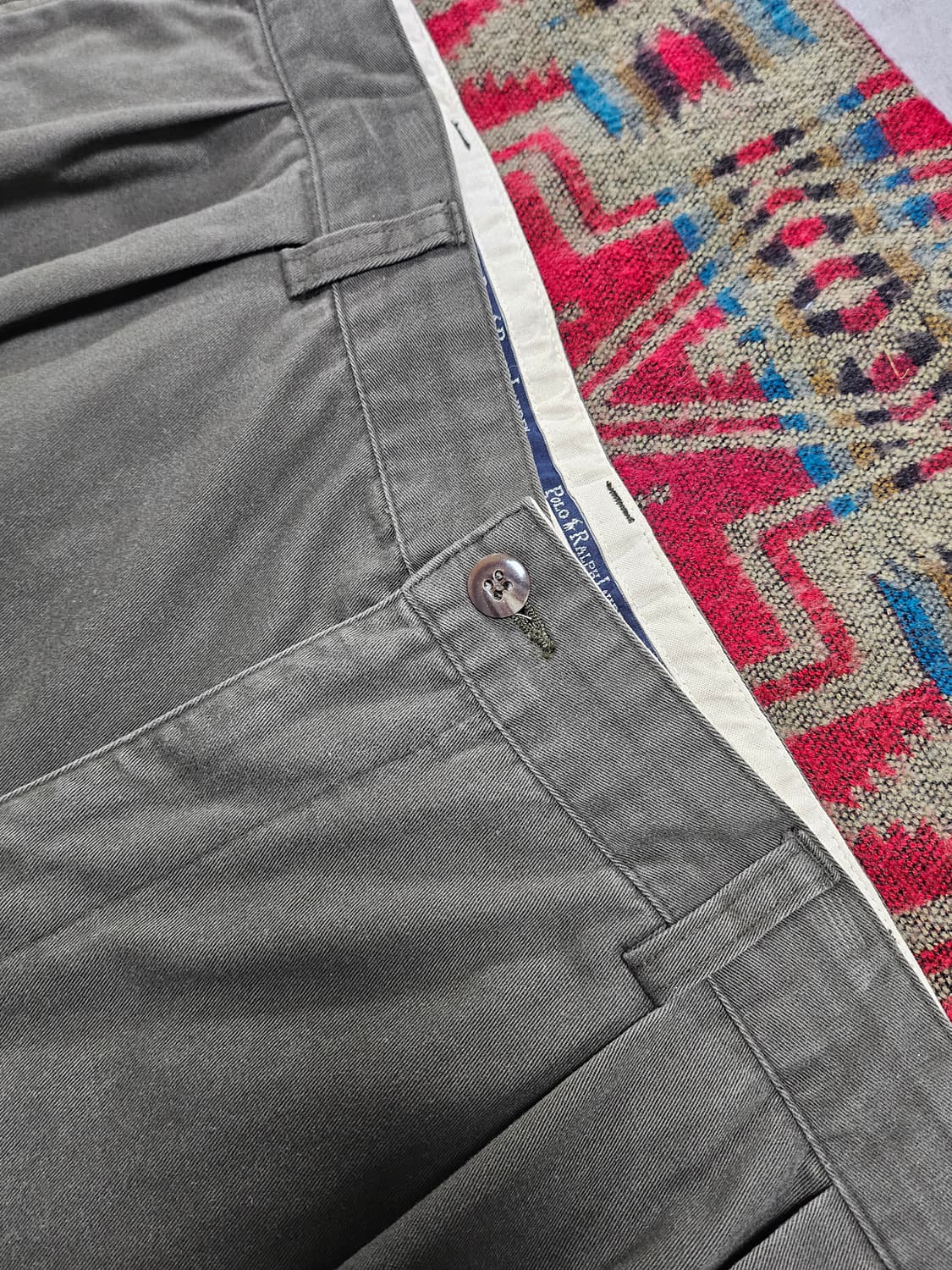 [36]Polo Ralph Lauren 투턱 카키 코튼 치노 팬츠  상품이미지5