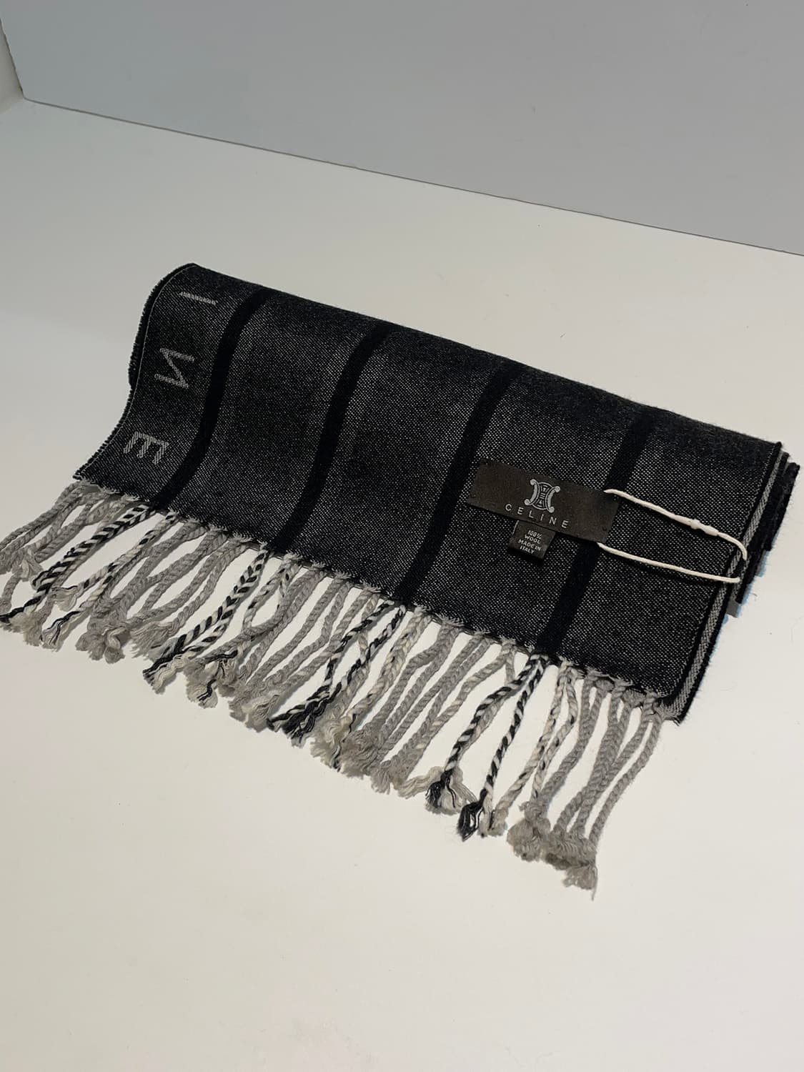 셀린느 CELINE 이태리 배색 울 숄 목도리 A1538 상품이미지1