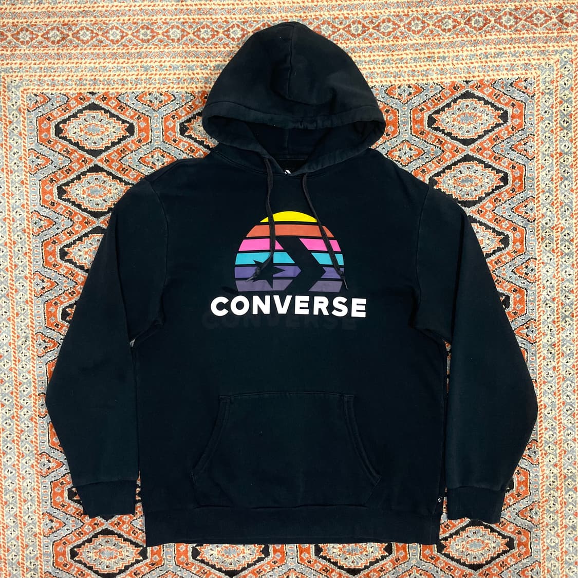 컨버스 스펠로고 블랙 기모 후드티셔츠 남성XXL 상품이미지1