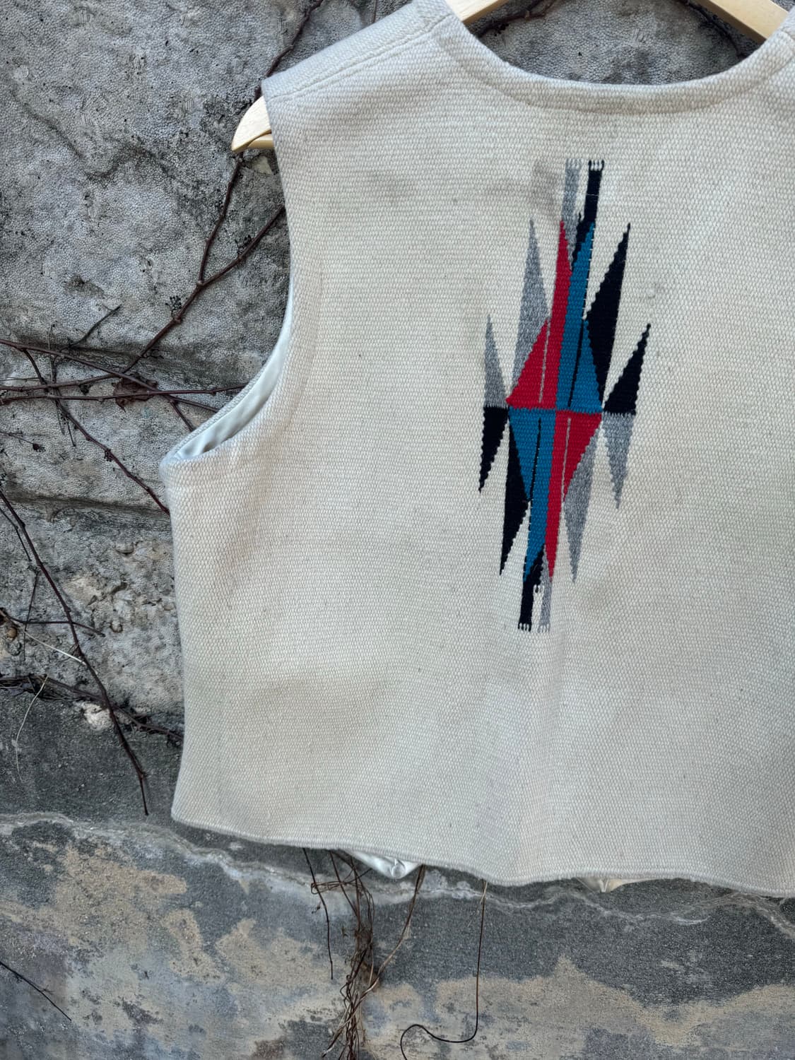 오르테가 핸드 우븐 울 치마요 베스트 나바호 웨스턴 조끼 빈티지 상품이미지8