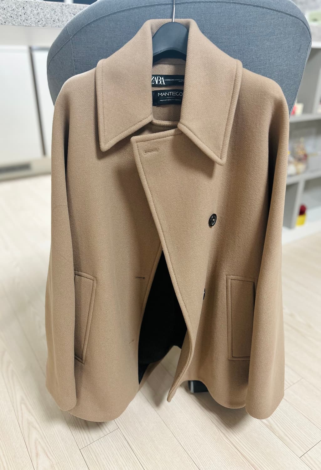 자라 ZW COLLECTION MANTECO 만테코 울 블렌드 코트 상품이미지6