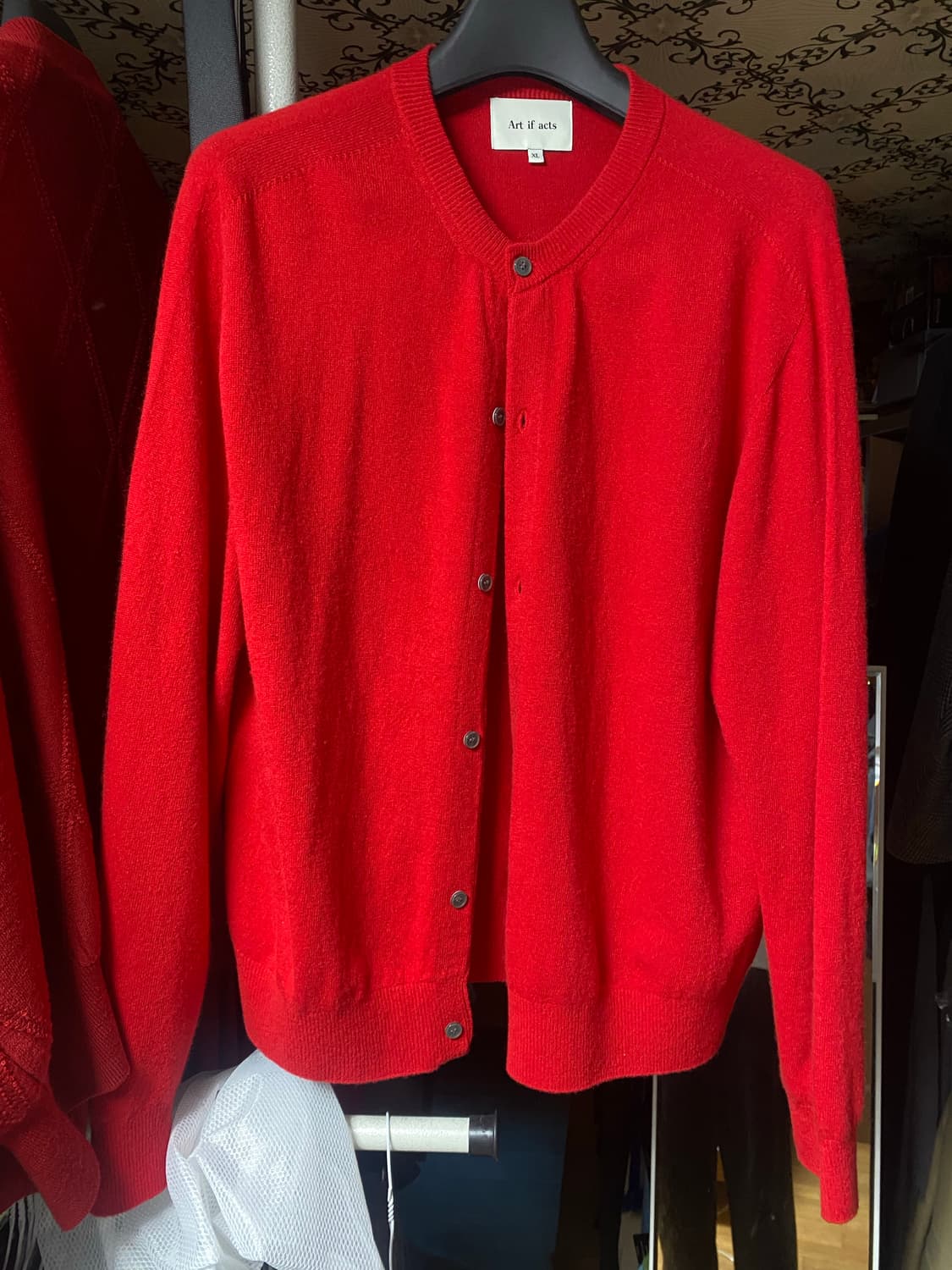 아트이프액츠 울가먼트 라운드 넥 가디건 레드 XL 상품이미지1