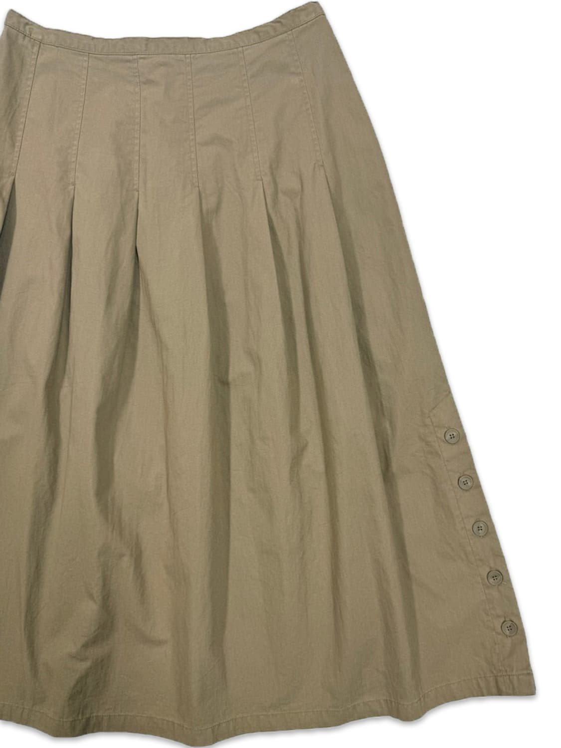 빈티지 라이트 브라운 사이드 단추 롱 스커트 상품이미지3