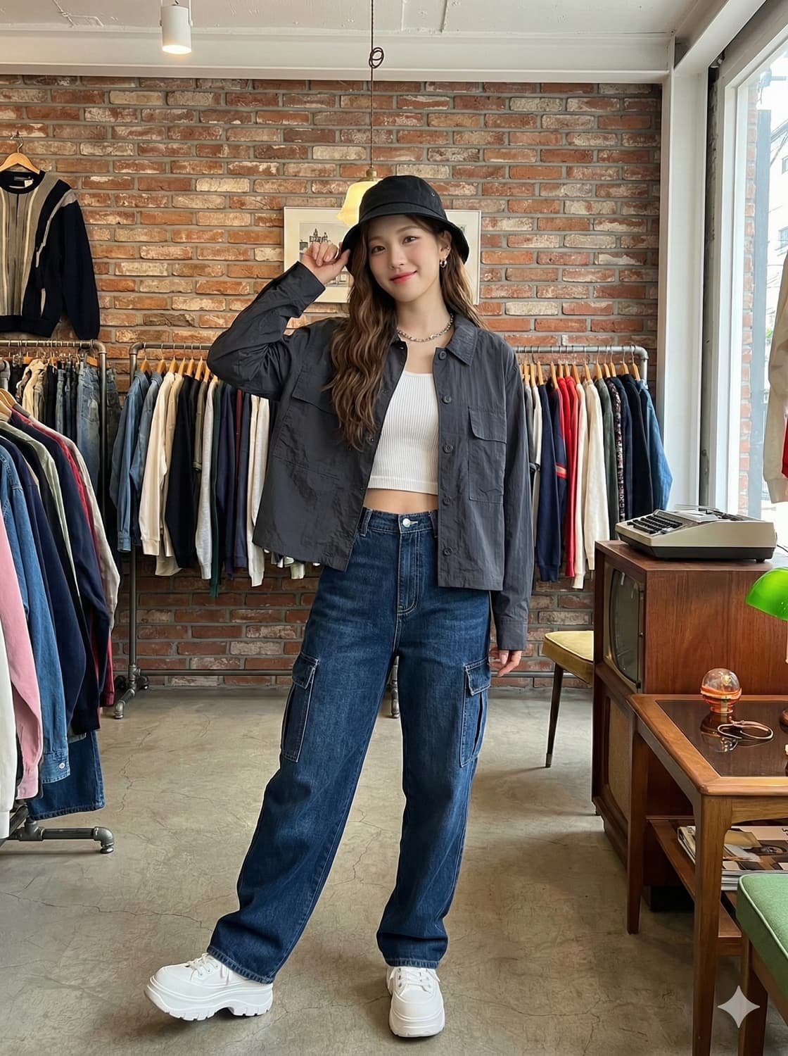 에디바우어 여성 투포켓 나일론 셔츠 자켓 상품이미지1