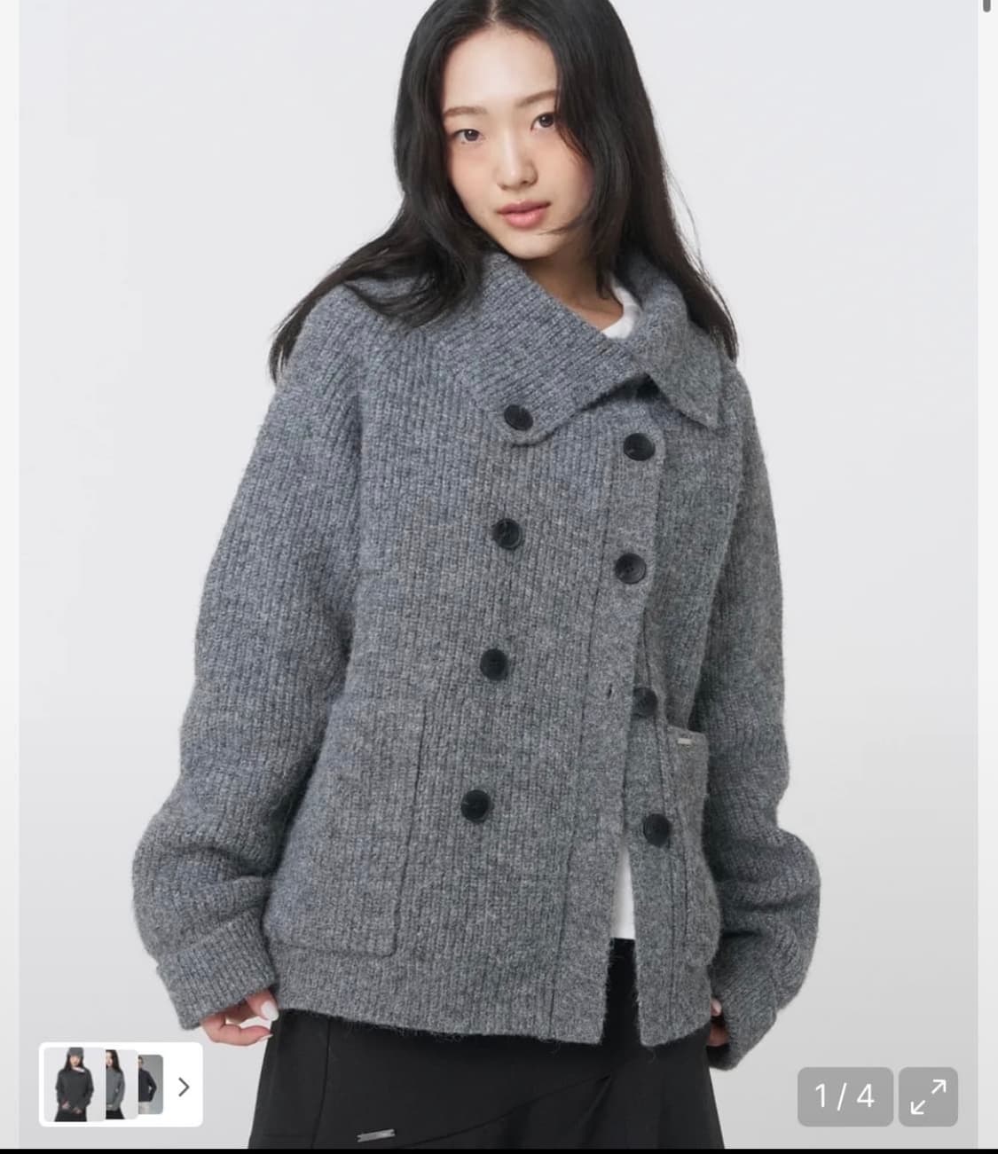 (새상품) 미세키서울 Double button bold knit GREY 상품이미지1