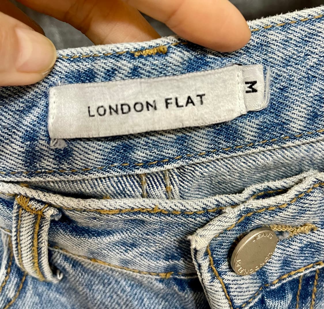 LONDON FLAT 런던플랏 빈티지 연청 하이웨스트 크롭데님/ M 상품이미지3