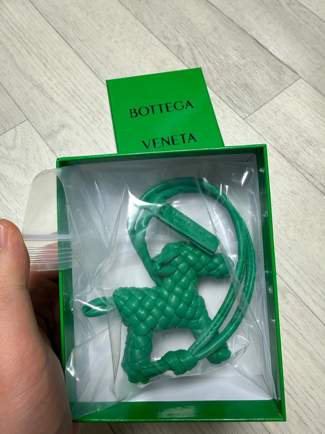 보테가 스타일 백참, 도그 백참, 가죽 백참, 새상품 상품이미지3