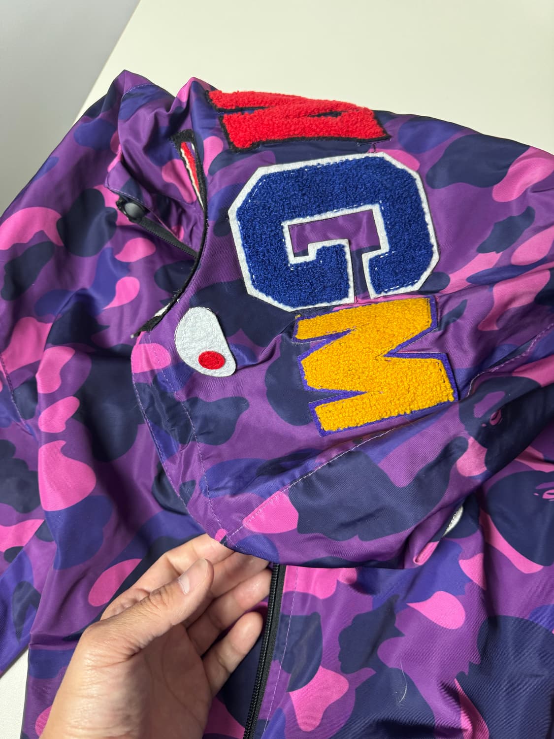 베이프 BAPE 컬러 카모 WGM 샤크 후디 재킷 퍼플 XXL 상품이미지2