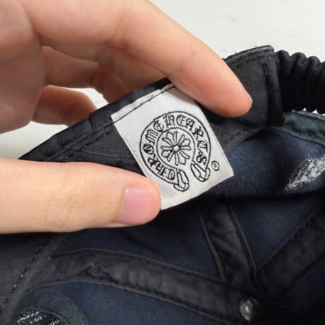 레어) 90s 올드 크롬하츠 나일론 대거 자수 캡 모자 블랙 OS 상품이미지8