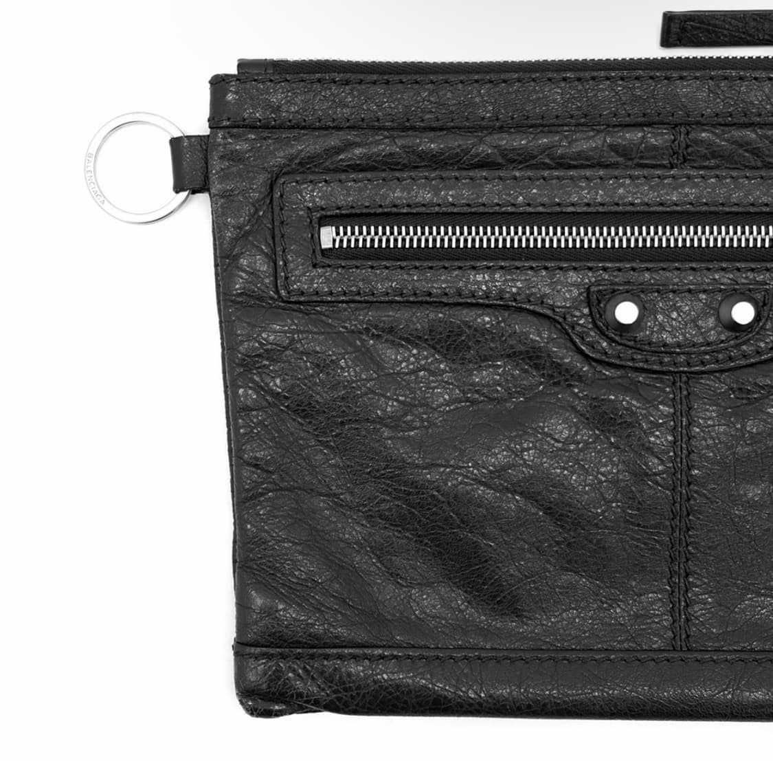 [S] 발렌시아가 모터 시티 클래식 클립 레더 클러치 파우치 스몰 블랙 상품이미지3