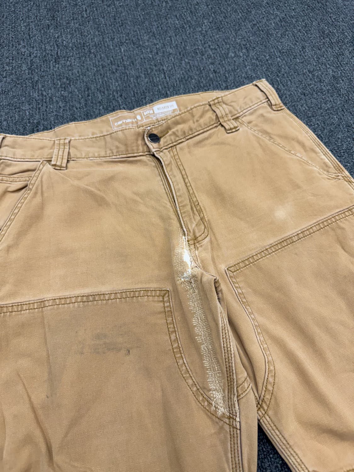 칼하트 빈티지 베이지 더블니 워크팬츠 상품이미지2