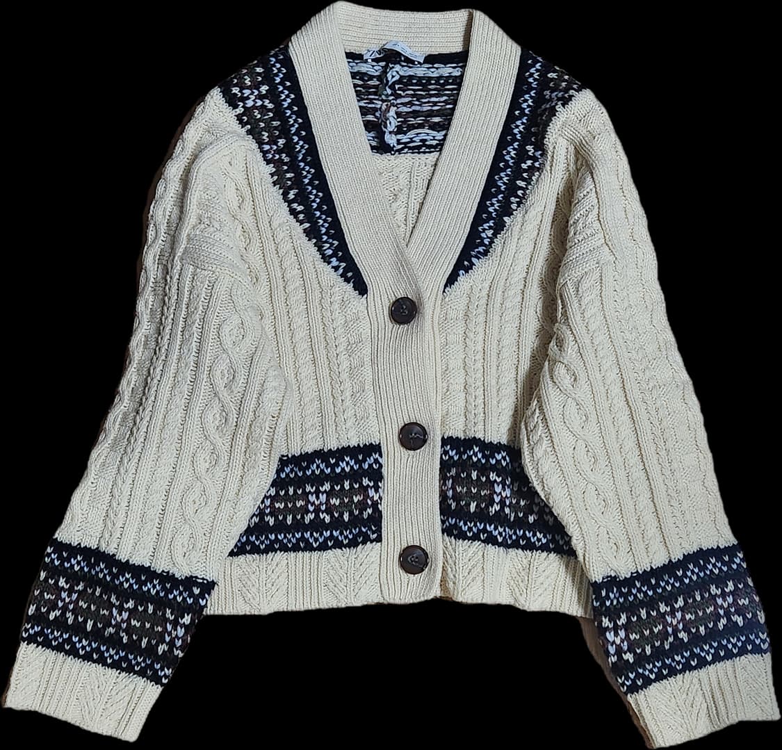 자라 베이지 노르딕 니트 가디건 상품이미지1