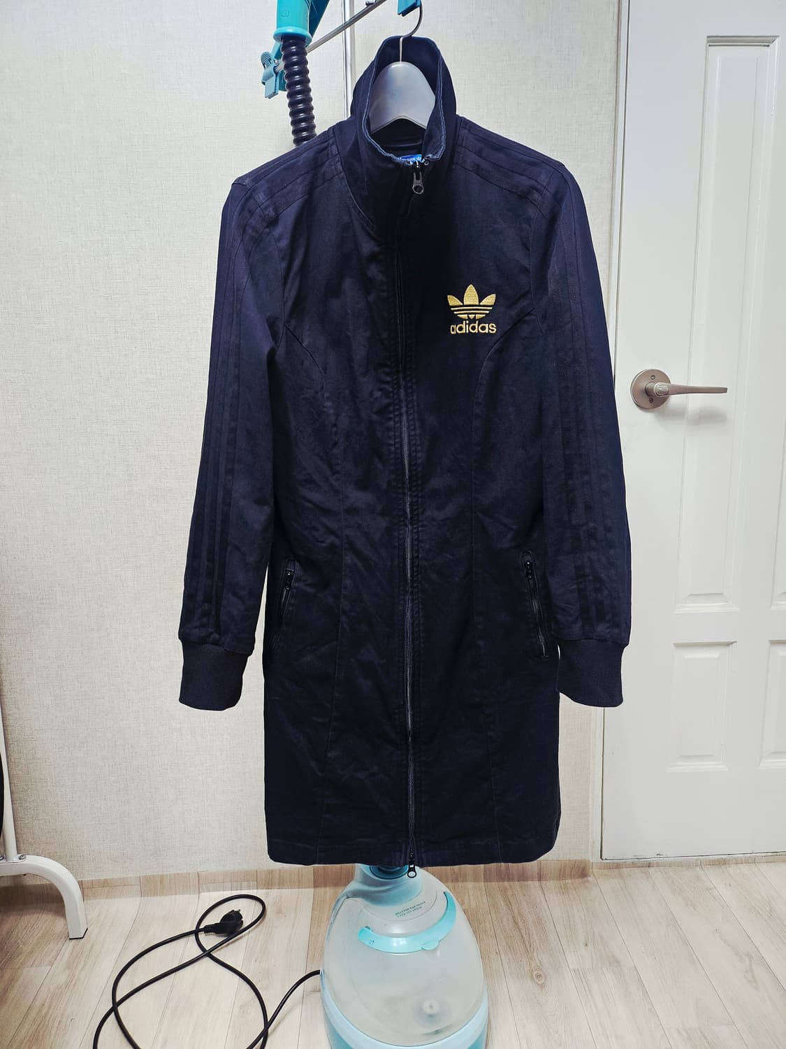 (95)M☆초희귀☆아디다스 유로파드레스 금장자수2중지퍼 [블랙]트랙탑져지 상품이미지1