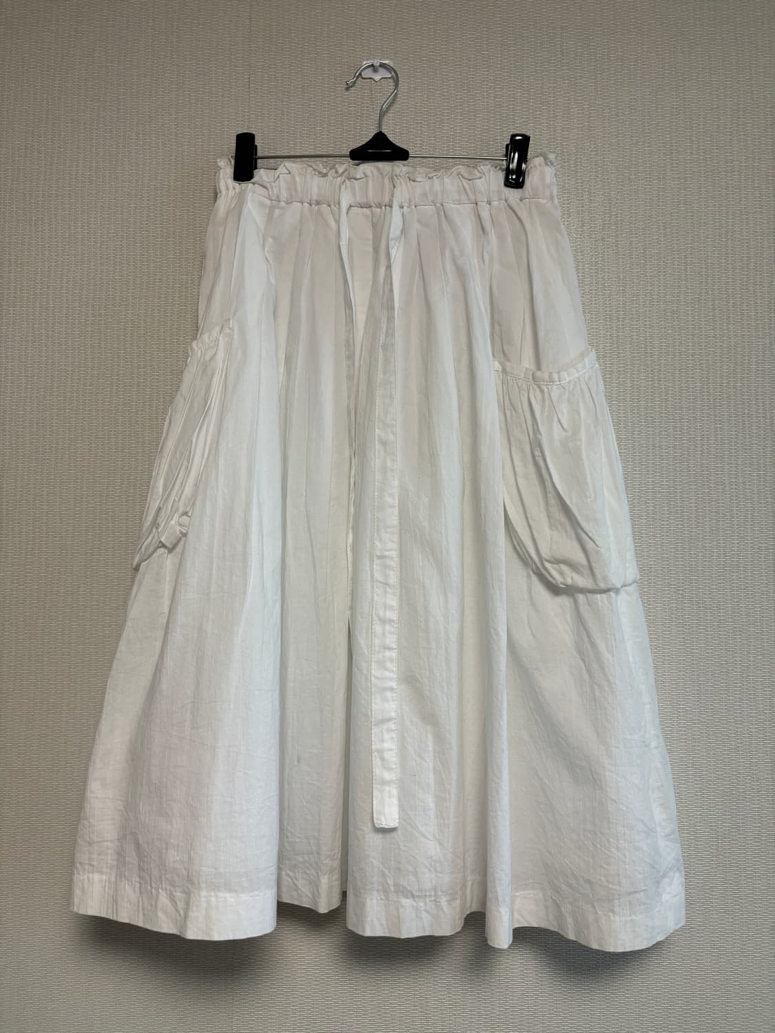 카고 밴딩 화이트 롱스커트 상품이미지3