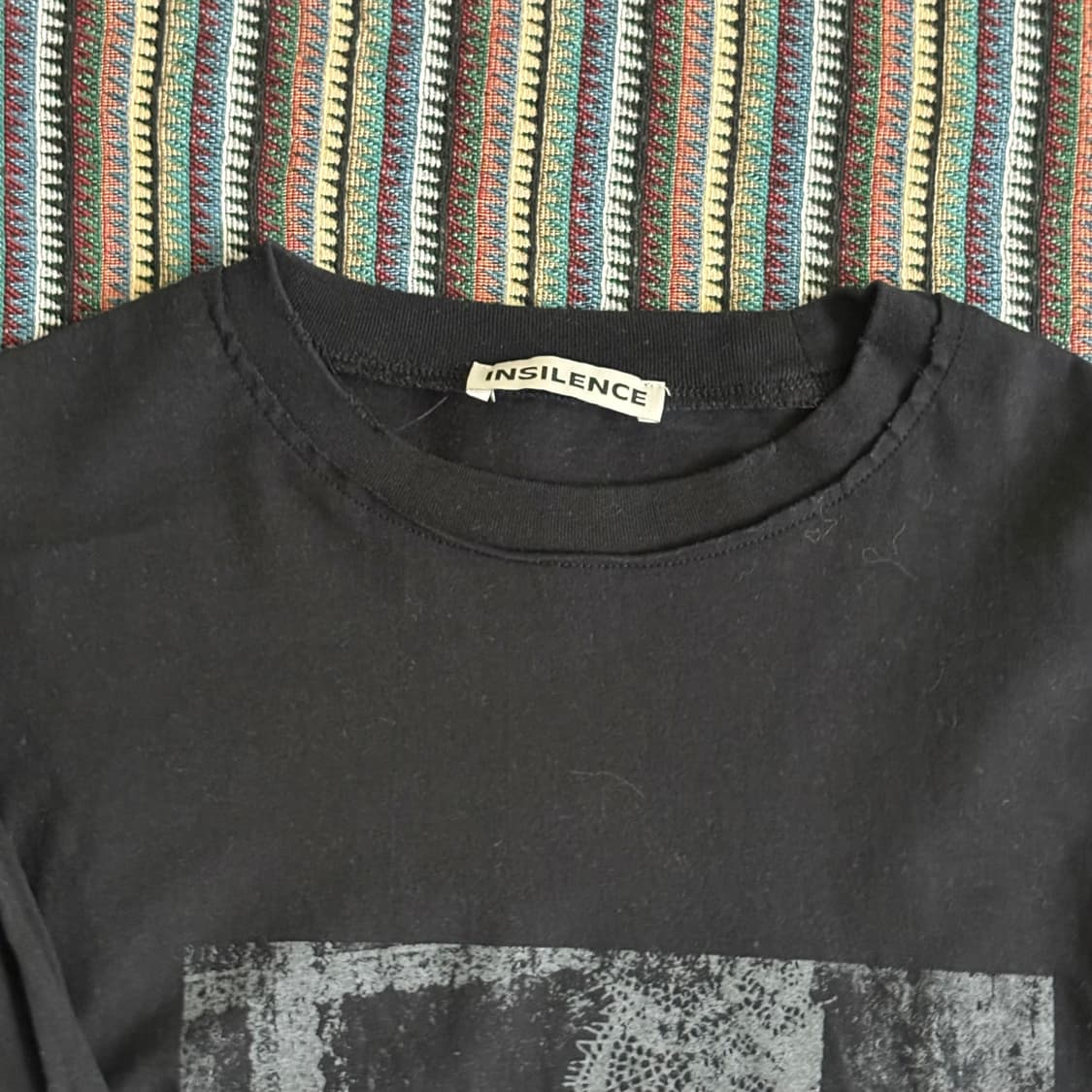 인사일런스 레이스 프린티드 롱슬리브 블랙 상품이미지2