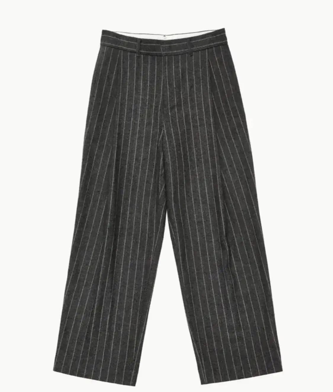 (L) 아모멘토 울 스트라이프 마틴 팬츠 그레이 상품이미지1