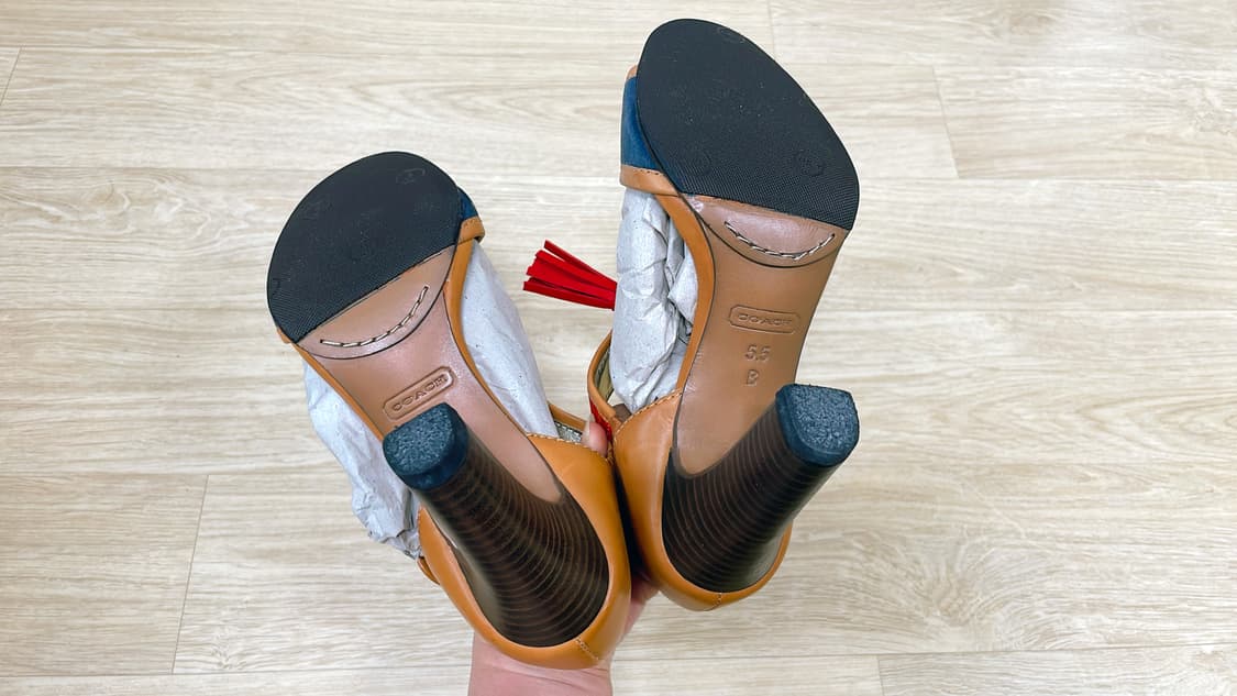 COACH 코치 브라운 가죽 태슬 샌들 밑창 보강 완료 상품이미지10