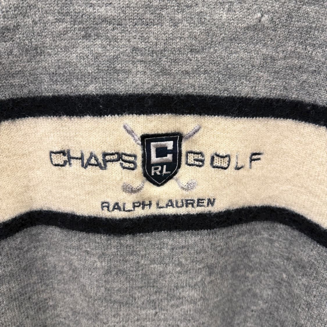 랄프로렌 라운드넥 니트 로고 자수 크레스트 엠블럼 배색 디테일 그레이 상품이미지6